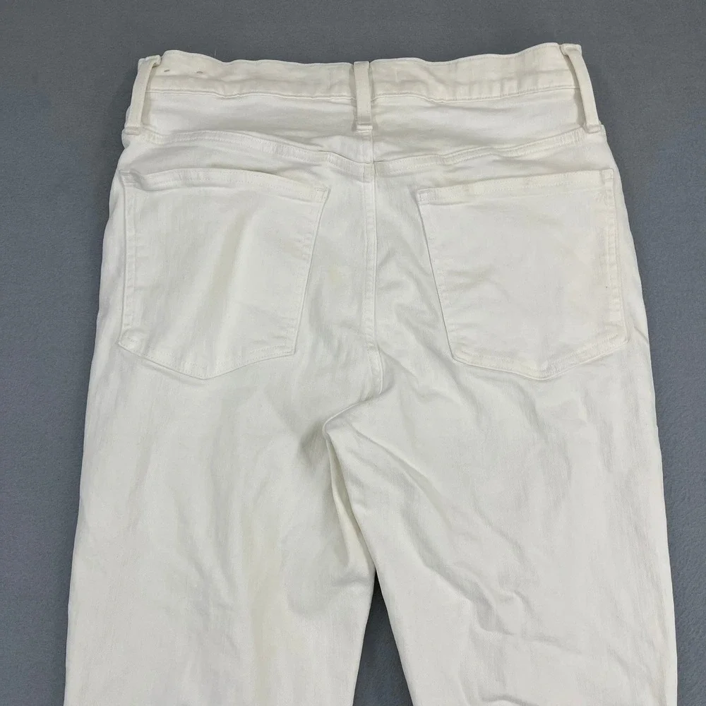 Madewell The Perfect Vintage Crop Jean White High Rise Raw Hem Size 30 - Picture 11 of 13